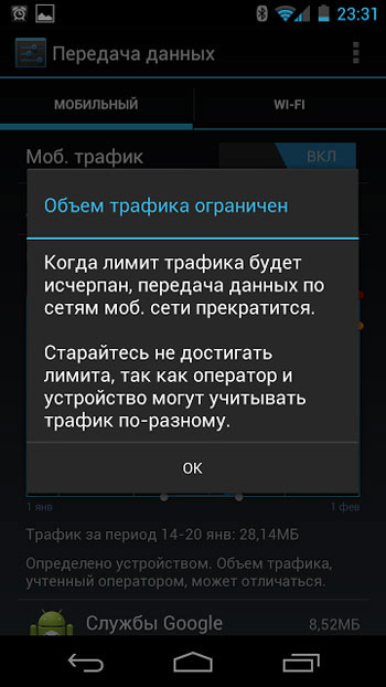 Как ограничить мобильный трафик на Android планшете или смартфоне - инструкция