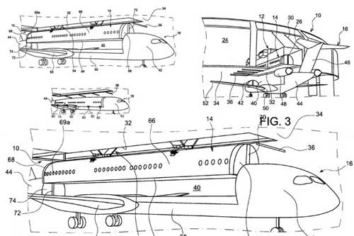 Airbus запатентовал сменный пассажирский салон для самолетов