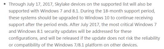 В Microsoft пообещали поддержку Win 10 только на новых процах?