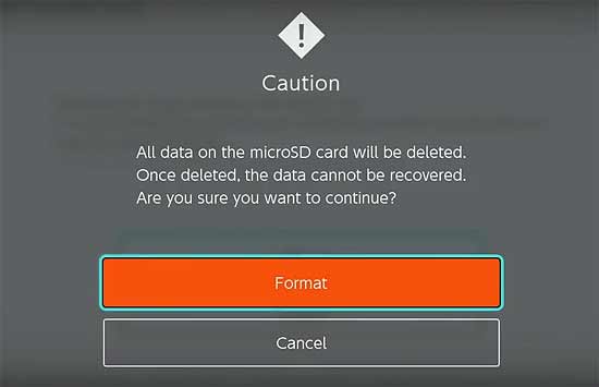 Как отформатировать карту памяти в Nintendo Switch