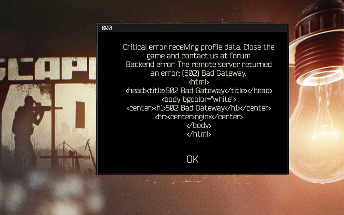 Если Escape from Tarkov выдает backend error: что можно сделать?