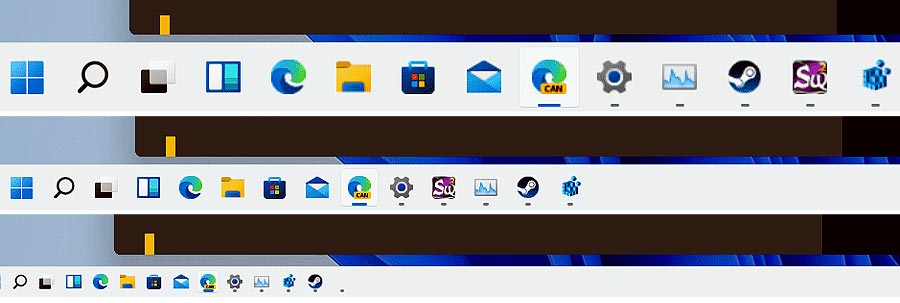 Панель задач Windows 11 - как её теперь уменьшить или увеличить