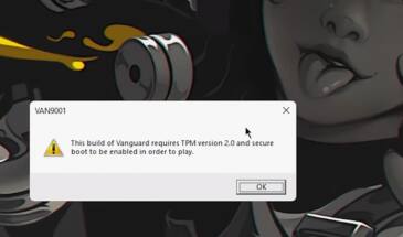 Ошибка VAN 9001 в Valorant: включаем TPM и Secure Boot