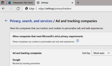 Transparent Ads или прозрачная реклама в Edge: как её транспарентно отключить