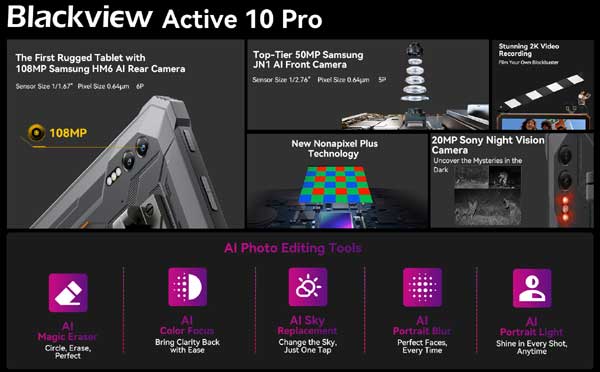 Обзор 5G-планшета Blckview Active 10 Pro - камера